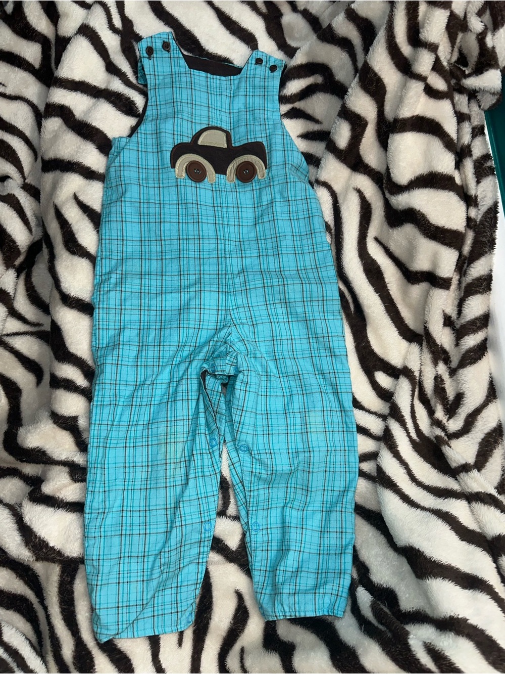 Vintage The Bailey Boys Reversible Plaid Kids Overalls
